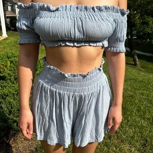 Boutique Chloe Rose/Mable light blue top and shorts set​​​